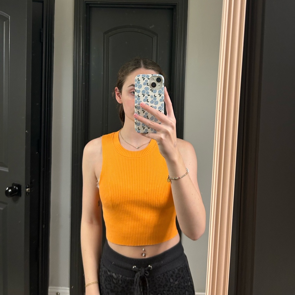 Aerie Vibrant Orange Ribbed Tank Top